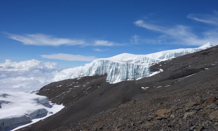 The Heim Glacier of Mount Kilimanjaro in Tanzania