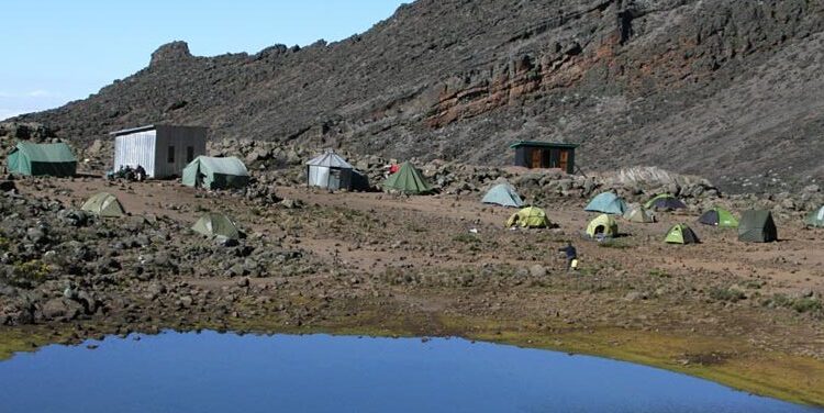 The Mawenzi Tarn Campsite on Mount Kilimanjaro Tanzania