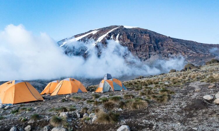 The Second Cave Camp of Mount Kilimanjaro in Tanzania