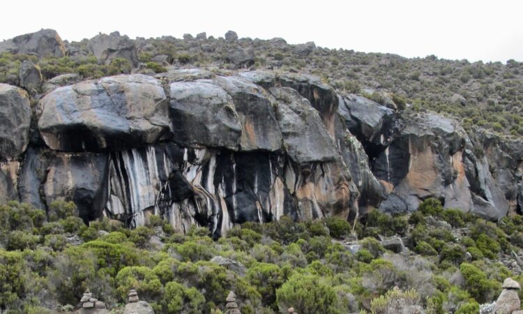 The Zebra Rocks on Mount Kilimanjaro in Tanzania